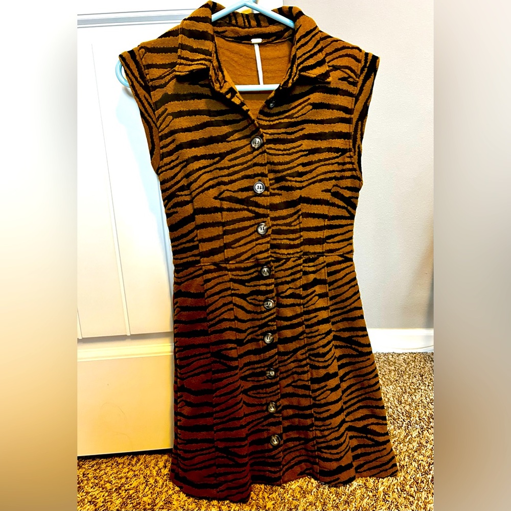 Free People animal print mini dress
